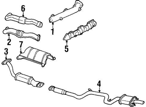 2003 Pontiac Grand Prix Muffler Asm Exhaust(W/Exhaust Pipe & Tailpipe Diagram for 10312668