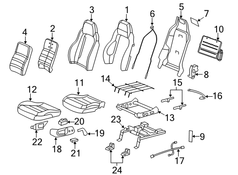 2013 Chevy Corvette Cover Asm,Driver Seat Back *Cashmere Diagram for 19250652