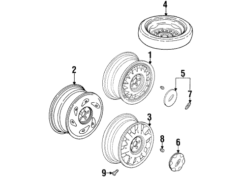 1999 Buick Riviera Wheels, Covers & Trim Diagram