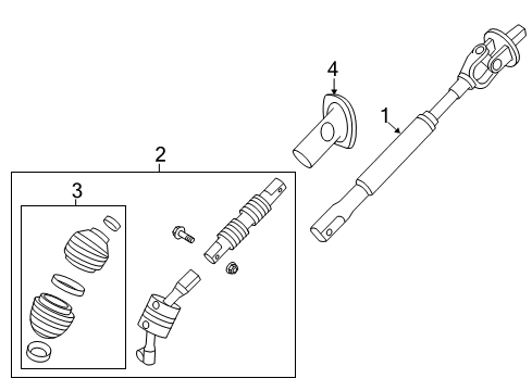 2015 Chevy Silverado 1500 Intermediate Steering Shaft Assembly Diagram for 84386512