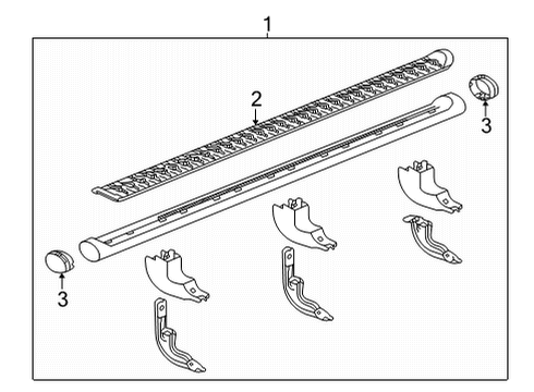 2023 Chevy Suburban Round Assist Steps in Black (for Z71 Models) Diagram for 84331817