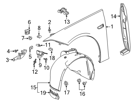 2020 Buick Regal Sportback Liner Assembly, Front W/H Diagram for 39163914