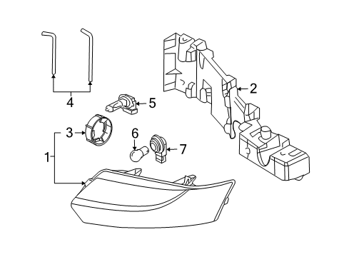 2005 Saturn Ion Capsule/Headlamp/Fog Lamp Headlamp Diagram for 15919399