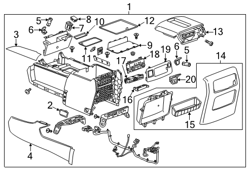 2020 GMC Yukon XL Keyless Entry Components Diagram 1 - Thumbnail