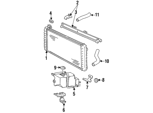 1993 Chevy Lumina Radiator & Components Diagram