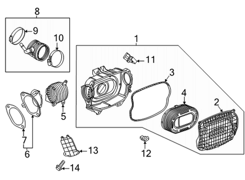 2021 Chevy Corvette Resonator, Int Air Duct Diagram for 84196232