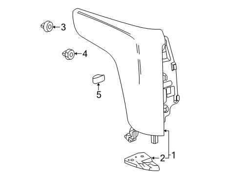 2024 Cadillac XT6 Lamp Assembly, Rear Body Structure Stop Diagram for 85000447