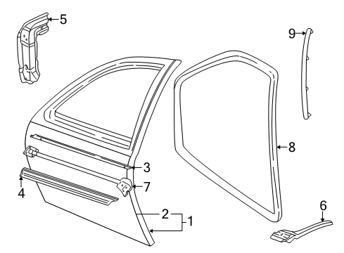 1996 Pontiac Sunfire Seal Assembly, Body Lock Pillar Upper Diagram for 22689492