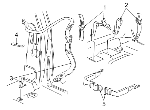 1996 Chevy S10 Passenger Seat Belt Kit*Graphite Diagram for 12375440