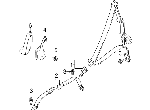 2001 Chevy Tracker Cover,Shoulder Anchorage,LH (On Esn) *Medium Warm Diagram for 30022255