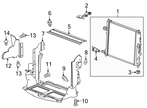 2020 Chevy Camaro Baffle Assembly, Radiator Air Lower Diagram for 23336479