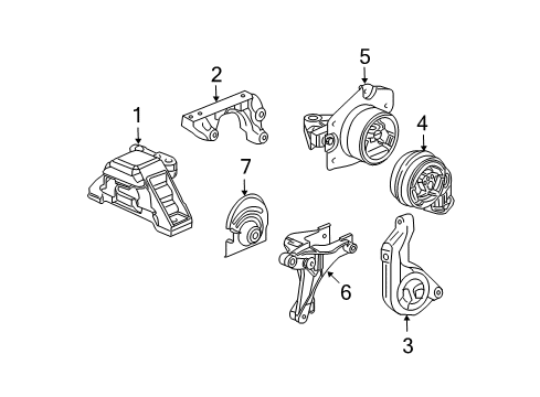 2010 Chevy HHR Mount Assembly, Trans Rear *Blue Diagram for 25892537