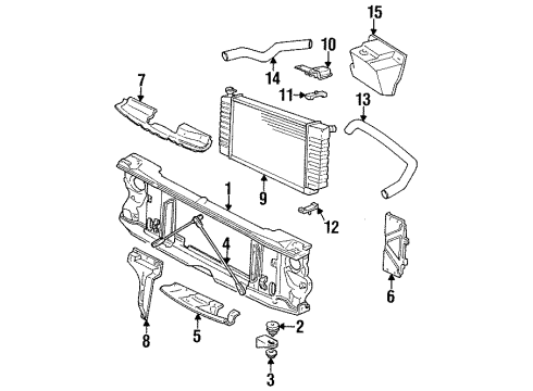 1995 Chevy Tahoe Radiator & Components, Radiator Support Diagram