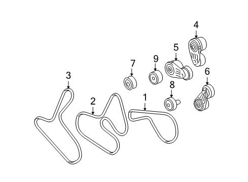 2007 Cadillac STS Tensioner Assembly, Drive Belt Diagram for 12582465