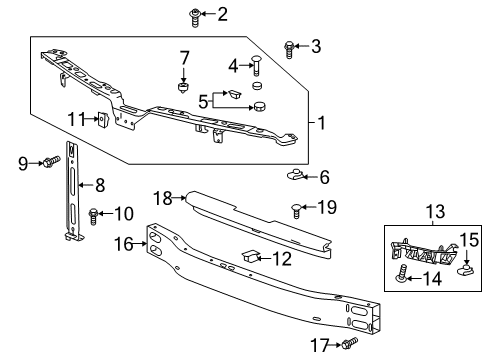 2022 Cadillac XT4 Bumper & Components - Front Diagram 2 - Thumbnail