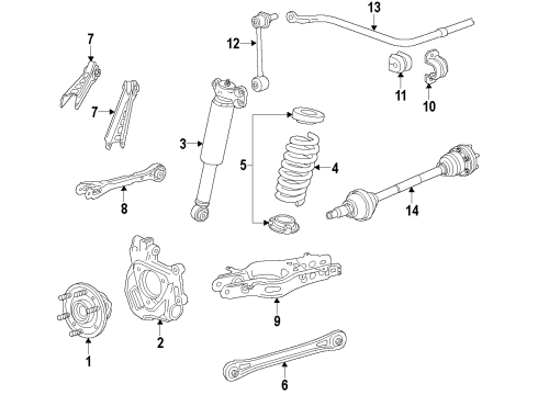 2013 Cadillac ATS Insulator,Rear Stabilizer Shaft Diagram for 20761162