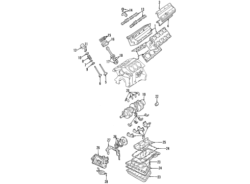 2000 Cadillac Catera Gasket Kit,Engine Service Diagram for 9194566