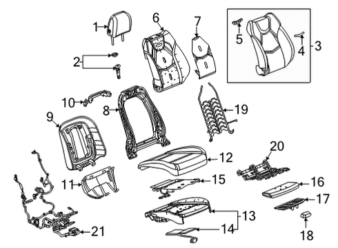 2023 Cadillac CT4 Passenger Seat Components Diagram 1 - Thumbnail