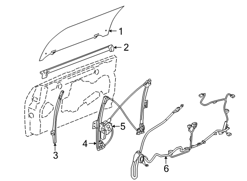 2005 GMC Envoy XUV Motor Asm,End Gate Window Regulator Diagram for 19256364