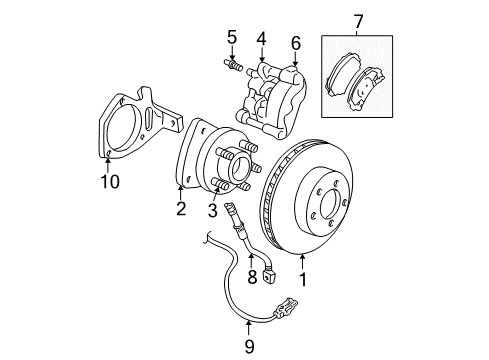 2001 Buick Regal Brake Components, Brakes Diagram 1 - Thumbnail