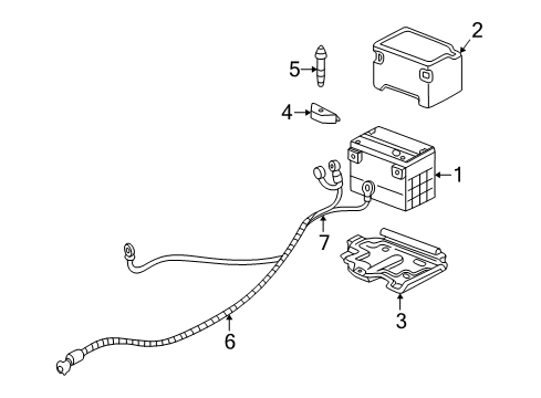 1995 Pontiac Sunfire Cable Asm,Battery Positive(42"Long) Diagram for 12157117