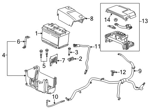 2015 Chevy Malibu Cable Assembly, Battery Negative Diagram for 22900973