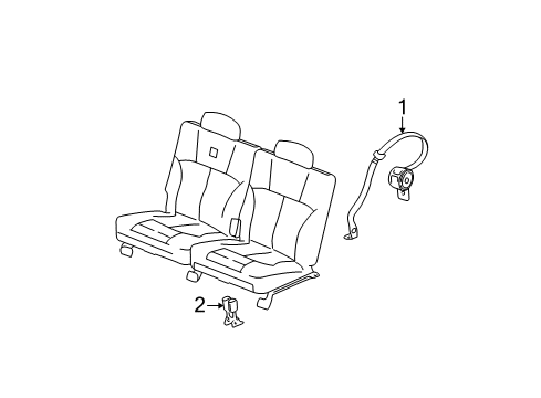 2005 Chevy Trailblazer EXT Rear Seat Belts Diagram 2 - Thumbnail