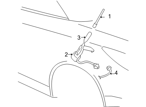 2006 Pontiac G6 Bracket Assembly, Radio Antenna Diagram for 25774508