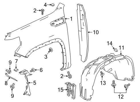 2023 GMC Sierra 1500 Fender & Components Diagram 1 - Thumbnail