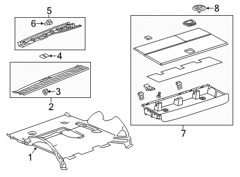 2020 Chevy Tahoe Carpet, R/Flr Pnl *Dune Diagram for 84587363