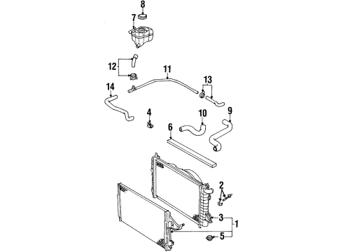 2001 Saturn SC1 Radiator & Components Diagram