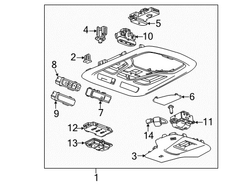 2015 Chevy Impala Plate, Garage Door Opener Transmitter Pushbutton Trim *Black Diagram for 22870511