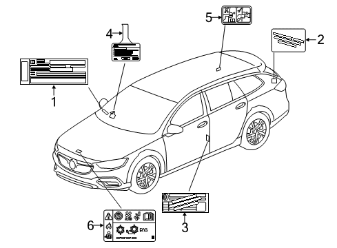 2018 Buick Regal TourX Information Labels Diagram