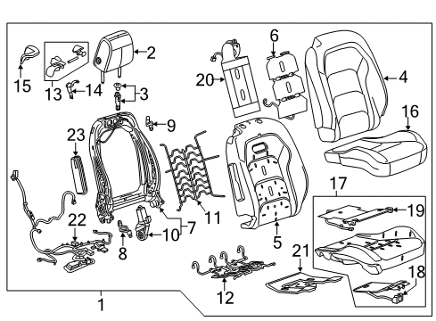 2020 Chevy Camaro Restraint Assembly, Front Seat Head *Kalahari Diagram for 23218056