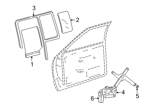 2004 GMC Sonoma Front Door Diagram 3 - Thumbnail