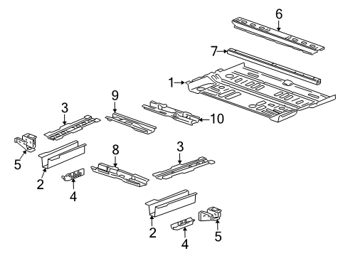 2013 Cadillac SRX Pillars, Rocker & Floor - Floor & Rails Diagram