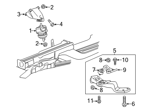 2009 Cadillac CTS Engine & Trans Mounting Diagram