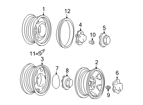 2000 Oldsmobile Bravada Wheels Diagram 1 - Thumbnail