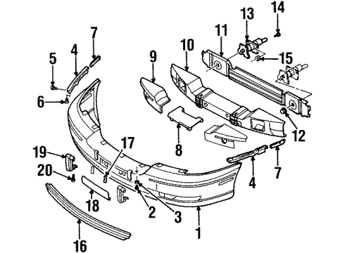 1997 Cadillac Catera Front Bumper Diagram