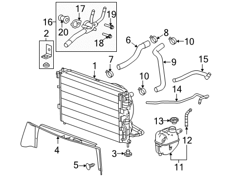 2009 Pontiac Torrent Radiator & Components Diagram 2 - Thumbnail