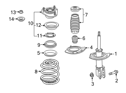 2006 Chevy Equinox Struts & Components - Front Diagram