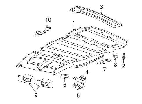 1997 Chevy Venture Interior Trim - Roof Diagram 2 - Thumbnail