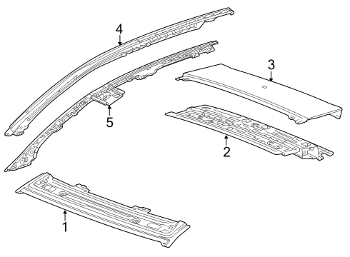 2024 Cadillac LYRIQ RAIL ASM-RF INR SI Diagram for 85586041