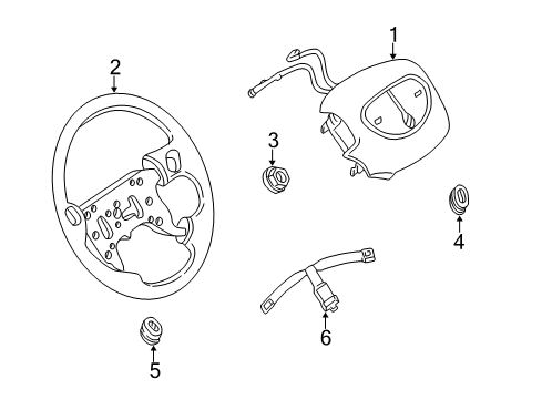 2003 Buick Regal Steering Wheel Assembly *Brown Diagram for 16869217