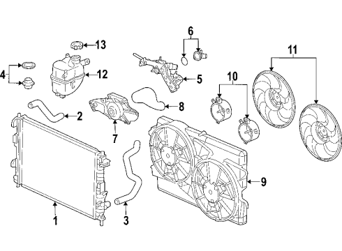 2006 Saturn Vue Housing Assembly, Engine Coolant Thermostat (W/ Egr Valve) Diagram for 12581522