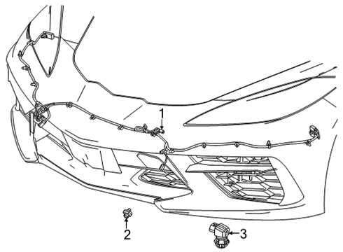 2022 Chevy Corvette HARNESS ASM-FRT OBJECT ALARM SEN WRG Diagram for 85550496