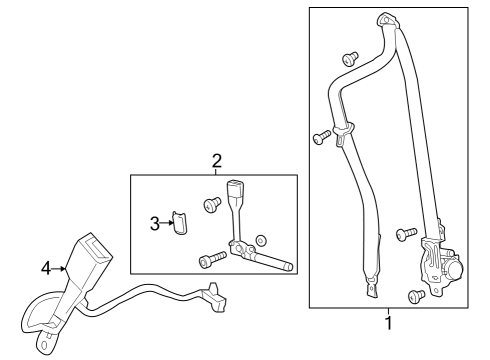 2024 Chevy Trax RETRACTOR KIT-F/SEAT BELT *JET BLACK Diagram for 42851515