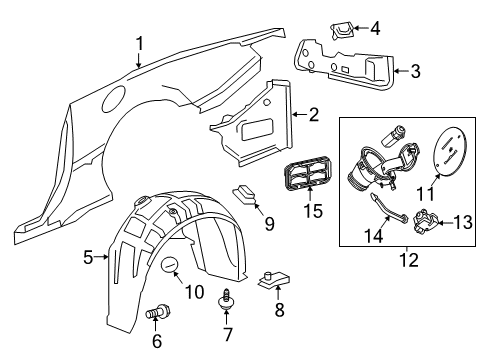 2024 Chevy Camaro Pocket Assembly, Body Side Tail Lamp Diagram for 84134685