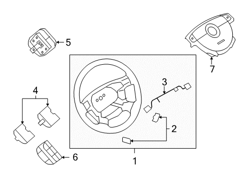 2010 Pontiac G3 Steering Wheel & Trim Diagram