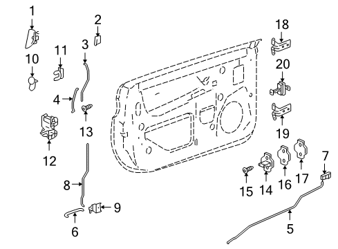 2003 Chevy SSR Rod, Front Side Door Lock Cyl Diagram for 15102488